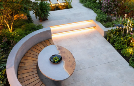 A sophisticated contemporary garden that blends Japanese Zen and classical Mediterranean traditions