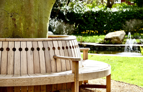 A large garden in Hertfordshire in the sunshine