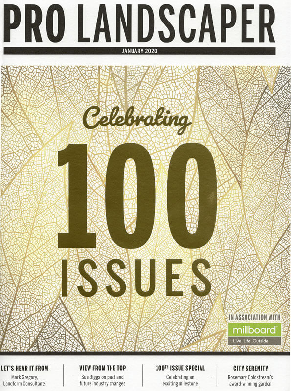 Pro Landscaper January 2020 "Celebrating 100 issues" magazine cover