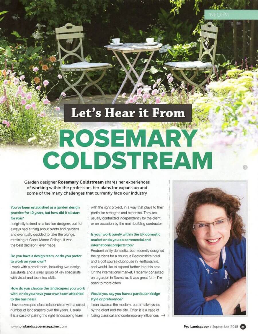 Magazine page featuring Rosemary Coldstream