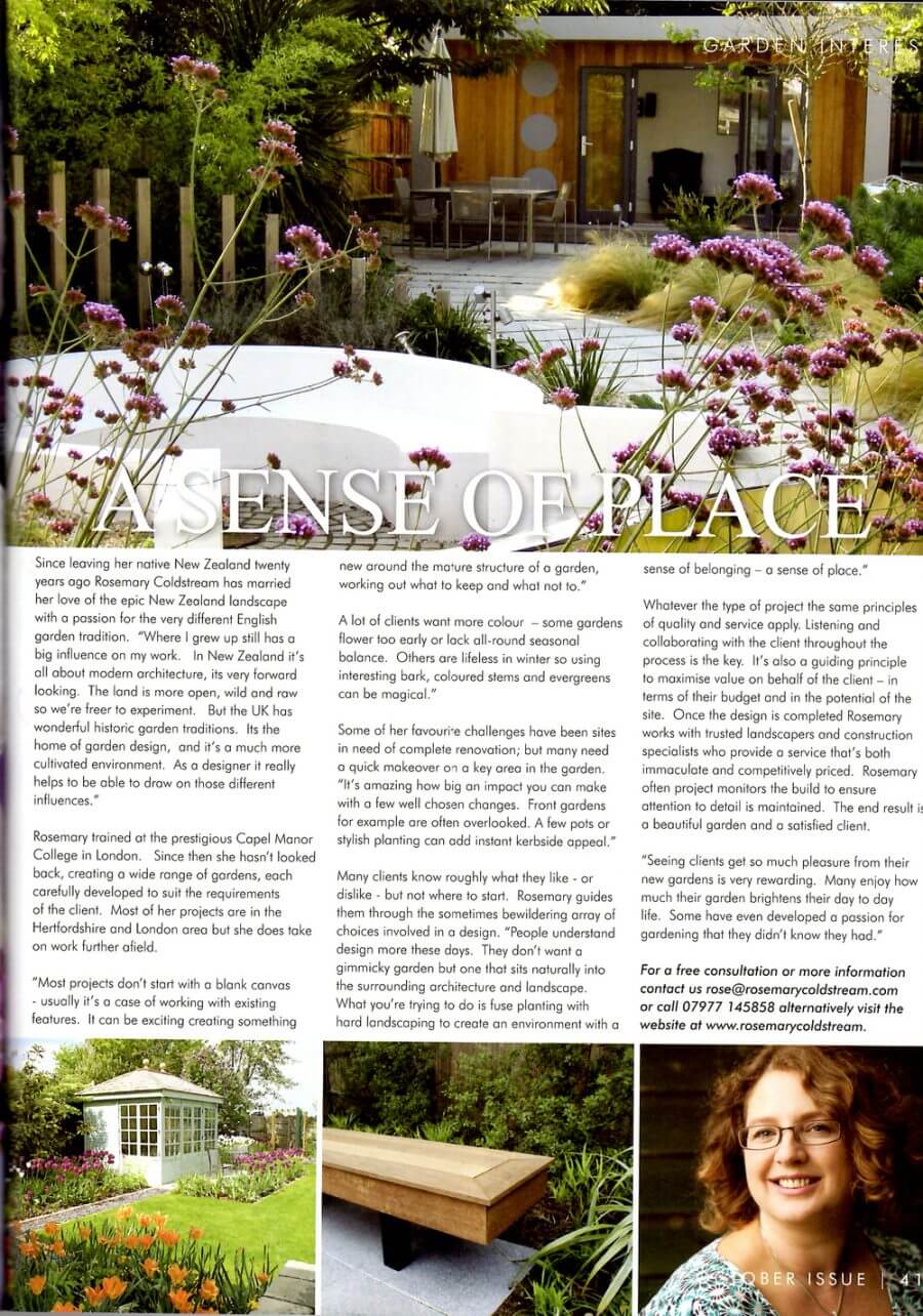 Magazine page featuring Rosemary Coldstream