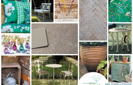 Rosemary Coldstream's moodboard for her stand at the Chelsea flower show 2024